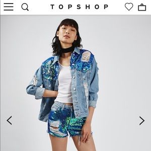 Topshop Moto Ashley Sequin shorts